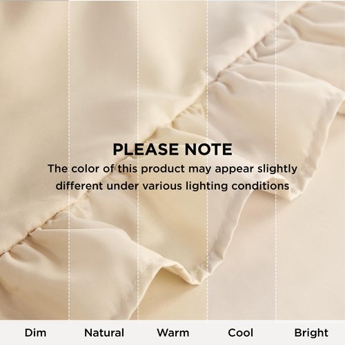 Bedsure Ruffle Pillow Cases 2 Pack, Pillow Shams Standard Size, Double Brushed Microfiber Ruffled Pillow Covers with Envelope Closure, 20" x 26", Beige