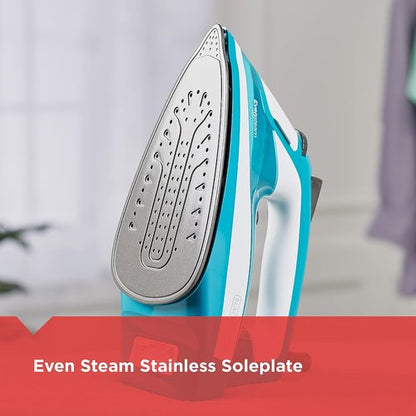 BLACK+DECKER IR16X Garment Steam Iron - One-Step Design with Stainless Nonstick Soleplate, Turquoise