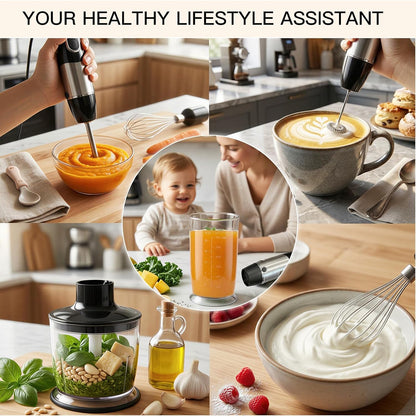 Megawise HB-2035 Immersion Hand Blender - 1000W Ultra-Powerful 5-in-1 with Variable Speed & Accessories
