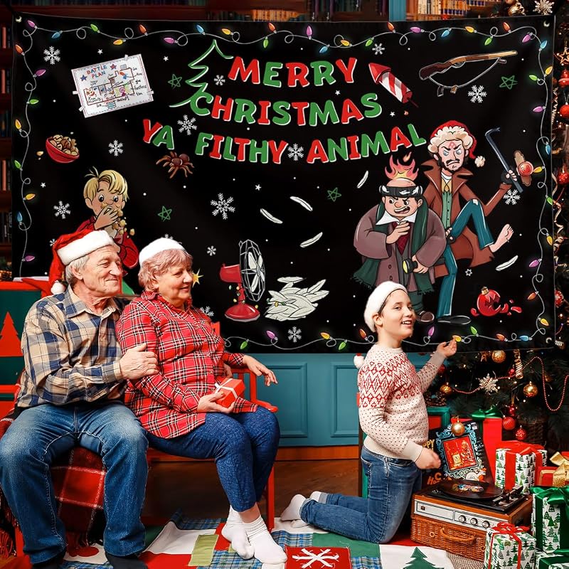 Christmas Backdrop 71×43 Inch - Winter Holiday Photo Background for Parties