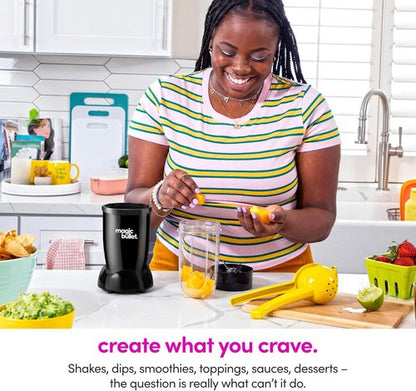 Magic Bullet® Blender Set - 7-Piece 250W Compact Blender & Food Processor for Smoothies & Sauces - Silver