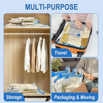 Fygrip Vacuum Storage Bags - Space-Saving Jumbo Seal Bags with Hand Pump for Clothing & Travel | 10-Pack
