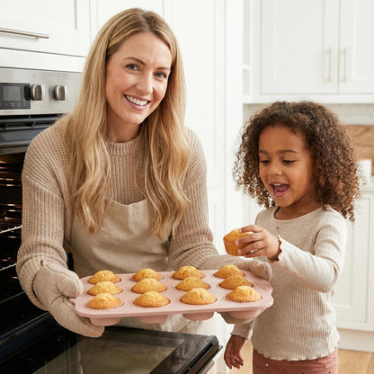 Skiennix Nonstick Silicone Bakeware Set - 6-Piece BPA-Free Heat-Resistant Baking Tools | Pink