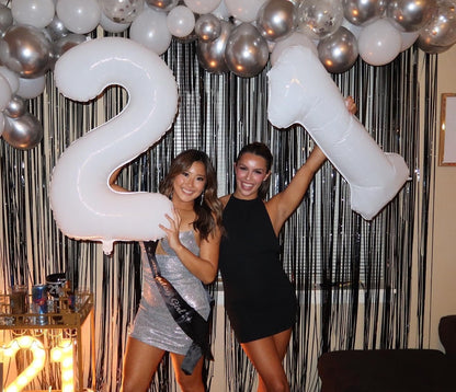 Number 12 Balloon by Party Essentials - 40 Inch White Birthday Decoration for 12th Birthday Celebration