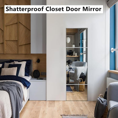 Unbreakable Full Length Mirror for Kids 4-Pack 13x11 in - Shatterproof Acrylic Door/Wall Mirrors