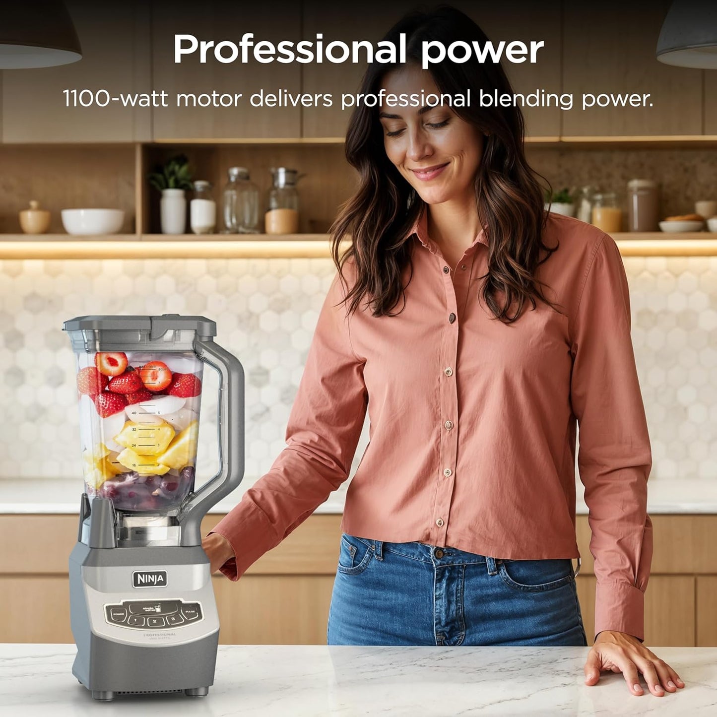 Ninja BL660 Professional Blender - 1100-Watt Smoothie & Food Processor with 72-Oz Pitcher & To-Go Cups | Gray