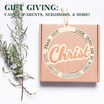 Look Unto Me 20-Pack Wood Christmas Ornaments – LDS Youth Theme 2025