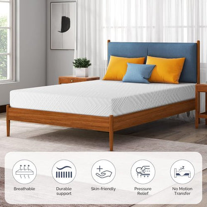 Green Tea Gel Infused Twin Mattress by [Brand Name] - 8-Inch Medium-Firm Memory Foam for Cool Sleep & Pressure Relief