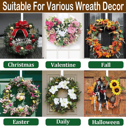 Regine Switzerland Wreath Hanger - Adjustable 15" to 25" for Christmas & Fall Decorations | White