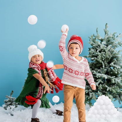 Luces 50 PCS Fake Snow Balls - Soft Plush Indoor & Outdoor Snow Fight Balls for Christmas Decor