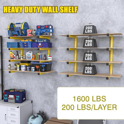 Heavy Duty Lumber Storage Rack by [Brand Name] - 8-Level Wall Mount Organizer | Holds Up to 1600 Lbs