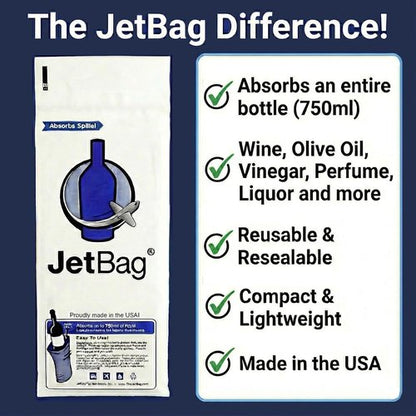JetBag Bold - Wine Bags for Travel, 3 Pack Reusable Wine Bottle Travel Protector Bags - The Original Absorbent Wine Travel Bag for Suitcase & Airplane, Leak Proof Wine Sleeves for Travel, Made in USA