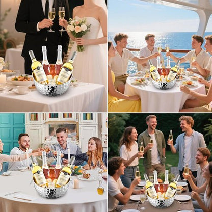 Ice Bucket of 2 Pack, 7L (10.3 * 10.3 * 5.9in) Large Ice Buckets for Parties,Metal Beverage Tub,Wine Bucket with Scoop,Champagne Bucket,Large Ice Buckets for Wine,Beer, Bottle Drinks, Dishwasher Safe