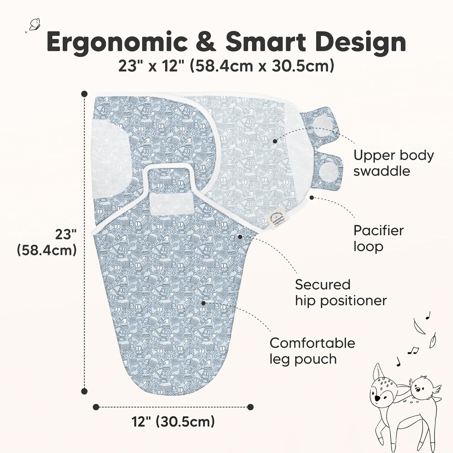 Organic Baby Swaddle Sleep Sacks by [Brand Name] - Soft & Snug for Newborns 0-3 Months | 3-Pack