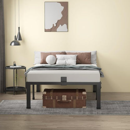 MAF 14 Inch Metal Platform Twin Bed Frames, Heavy Duty Black Bed Frame with Steel Slats Support, No Box Spring Needed, Noise Free, Non-Slip, Easy Assembly