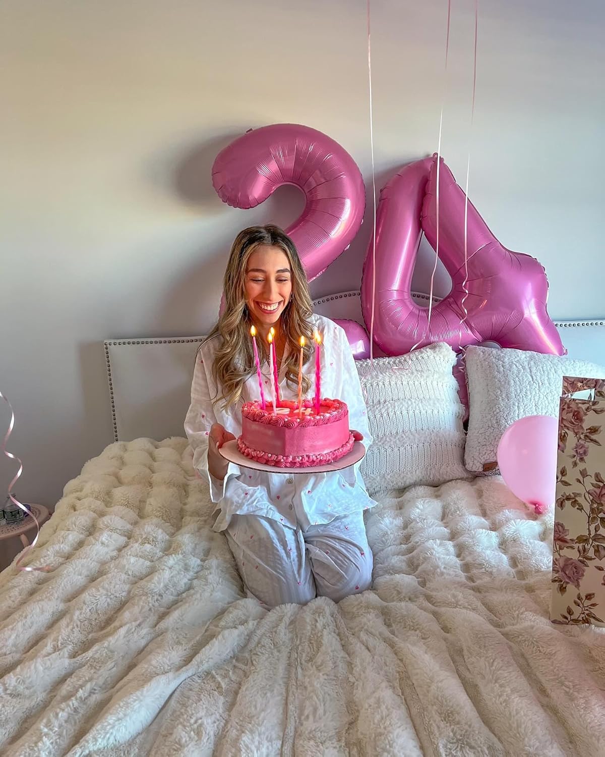Pink Number 8 Balloon - 40 Inch Giant Foil Balloon for 8th Birthday Party Decorations