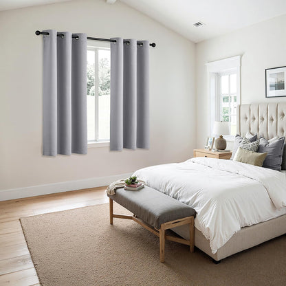 MIULEE Light Grey Blackout Curtains - Thermal Insulated Room Darkening Drapes | 54-Inch Grommet Panels