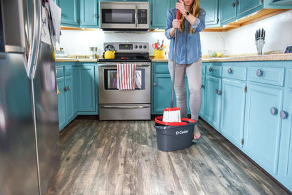 O-Cedar EasyWring Microfiber Spin Mop - Complete Floor Cleaning System with 4 Extra Refills