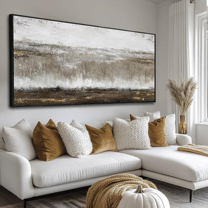Artexist Textured Canvas Wall Art - Modern Black and Grey Photo Print | 24"x48" Artwork for Bedroom or Office