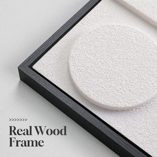 Large 3D Textured Wall Art by [Brand Name] - Modern Geometric Sandstone Design | 30x30 In White Abstract Decor