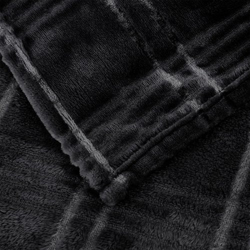 COOVA Oversized King Fleece Blanket 120x120 inches, Soft Cozy Warm Giant Extra Large 10'x10' Blanket for Bed, Sofa, Couch,Travel, Camping, California Huge Big Throw Blanket, Checkered Black