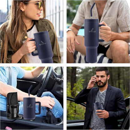 Skiennix 40 oz Double Insulated Stainless Steel Tumbler - Leak Proof Travel Mug for Hot & Cold Drinks | Black