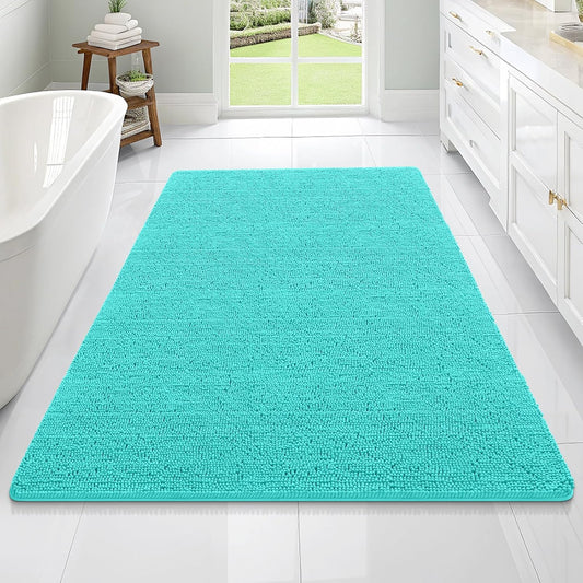 OLANLY Large Teal Bathroom Rugs - Extra Soft Absorbent Chenille Mats | Quick Dry & Machine Washable, 70x46
