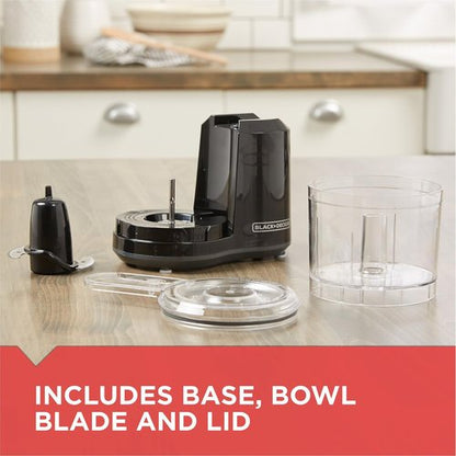BLACK+DECKER 1.5-Cup Electric Food Chopper - One Touch Pulse, 150W Motor, Dishwasher Safe Blade