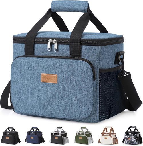 Lifewit Insulated Lunch Bag - Soft Cooler Tote for Adults | Light Blue, 12-Can Capacity (9L)