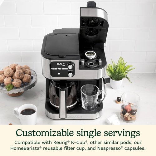 Cuisinart Coffee Center Barista Bar - 4-in-1 Coffee Maker with Single-Serve Pod Compatibility | Black