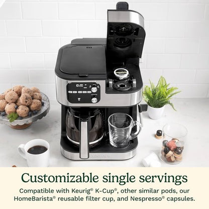 Cuisinart Coffee Center Barista Bar - 4-in-1 Coffee Maker with Single-Serve Pod Compatibility | Black