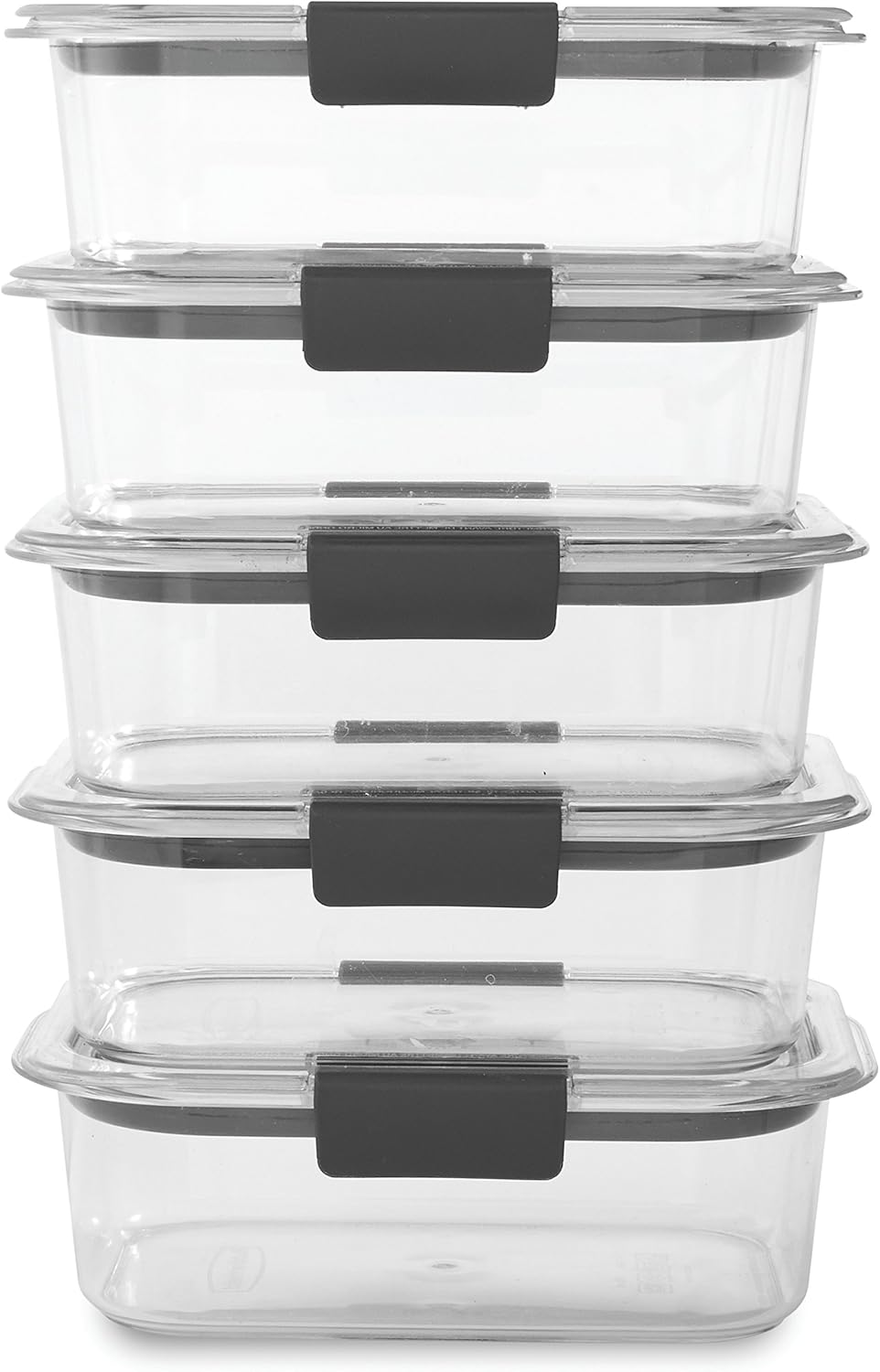 Rubbermaid Brilliance Food Storage Containers - Leak-Proof, Medium 3.2 Cup, 5-Pack, Clear