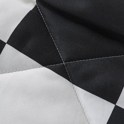 Caressma Black White Plaid Comforter Set King Size, Buffalo Check Plaid Comforter Bedding Set for All Seasons, Farmhouse Soft Microfiber Comforter with Pillowshams