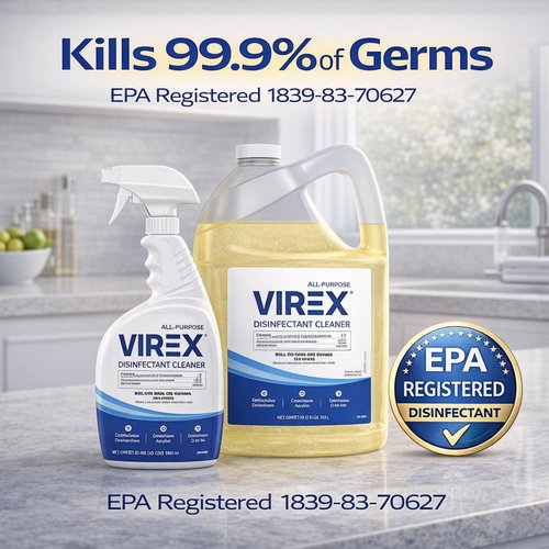 VIREX Diversey CBD540557 All Purpose Disinfectant Cleaner, For Home & Commercial Use, Kills 99.9% of Germs, Multi-Surface, Lemon Scent, 1 Gallon (Pack of 2)