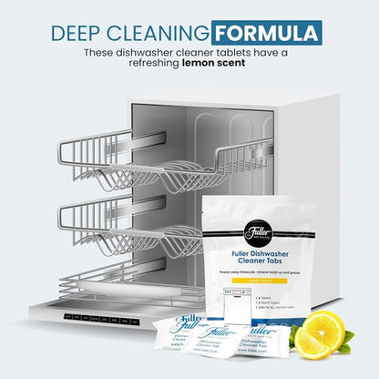 Fuller Dishwasher Cleaner Tabs - Lemon Scent | Eliminates Limescale & Grease - Septic Safe (Pack of 1)