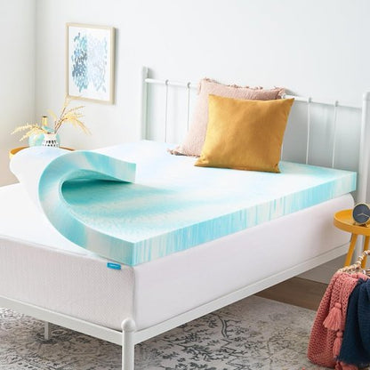 Linenspa 4 Inch Gel Memory Foam Mattress Topper - Twin Size, Cooling & Ventilated - Pressure Relief, CertiPUR Certified