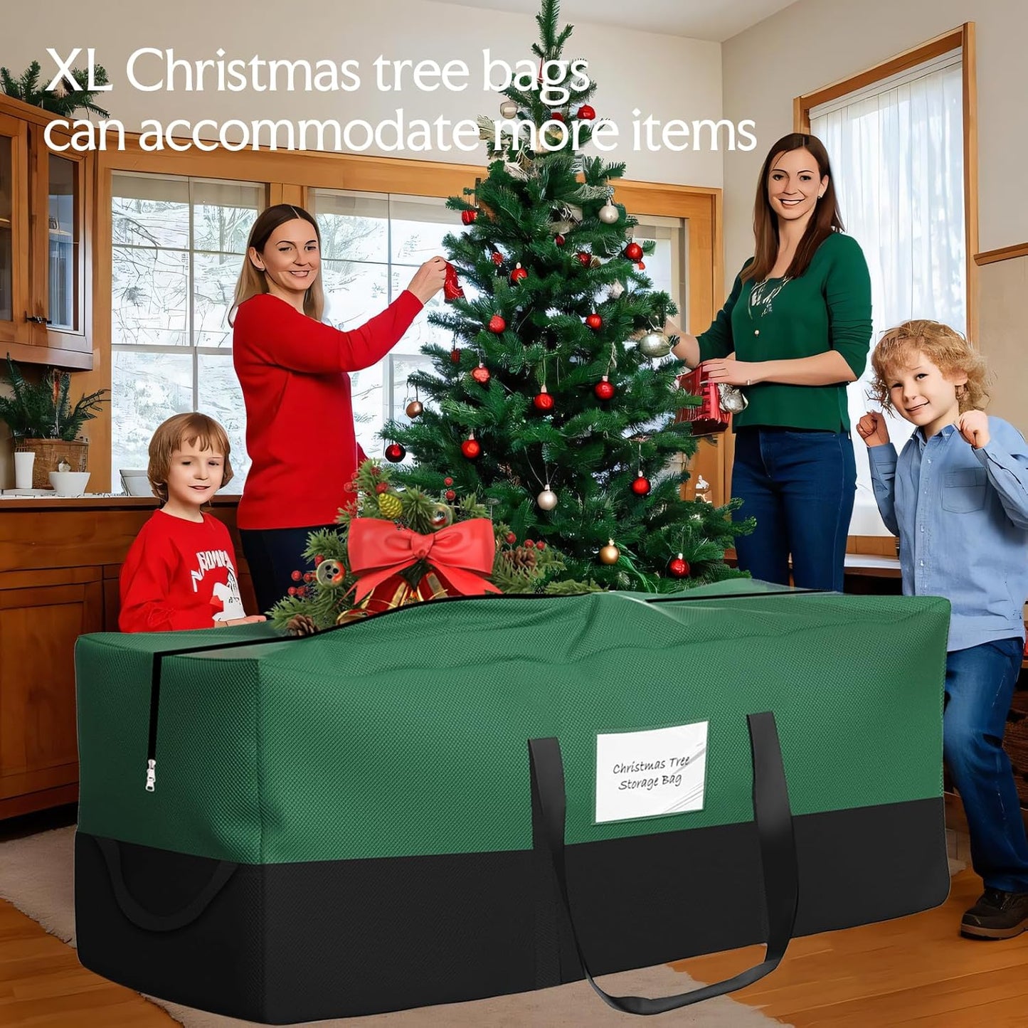 Skiennix Christmas Tree Storage Bag - Fits Up to 8 Ft Tall Trees | Heavy-Duty 600D Oxford Material, Dampproof with Reinforced Handles & Dual Zipper
