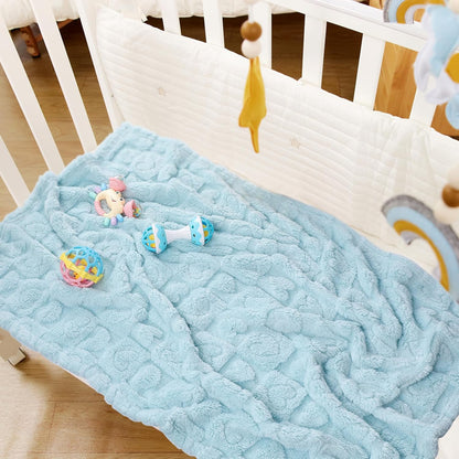 Skiennix Baby Blankets - Soft Fleece Toddler Blankets for Crib | 4 Pcs Set, 30" x 40", Blue/Green/White/Grey