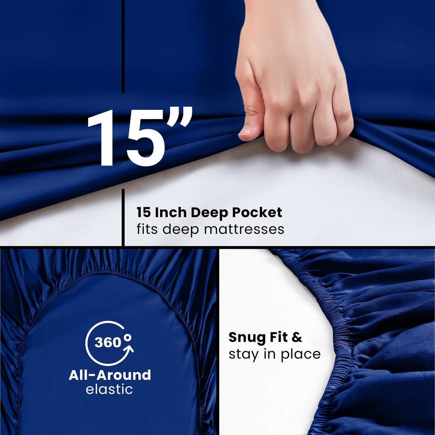 Utopia Bedding King Fitted Sheet - Bottom Sheet - Deep Pocket - Soft Microfiber - Shrinkage and Fade Resistant-Easy Care -1 Fitted Sheet Only (Royal Blue)