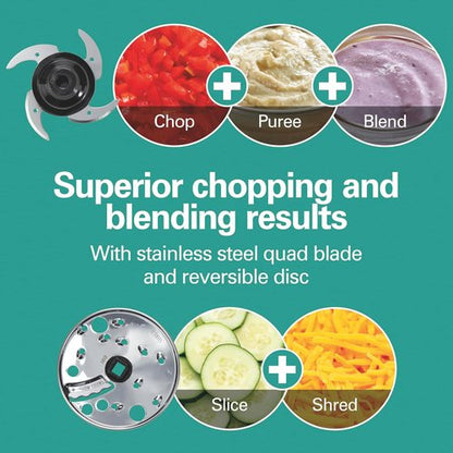 Hamilton Beach Mini Food Processor - 4-Cup Vegetable Chopper, 250 Watts, Black | Slicing & Shredding