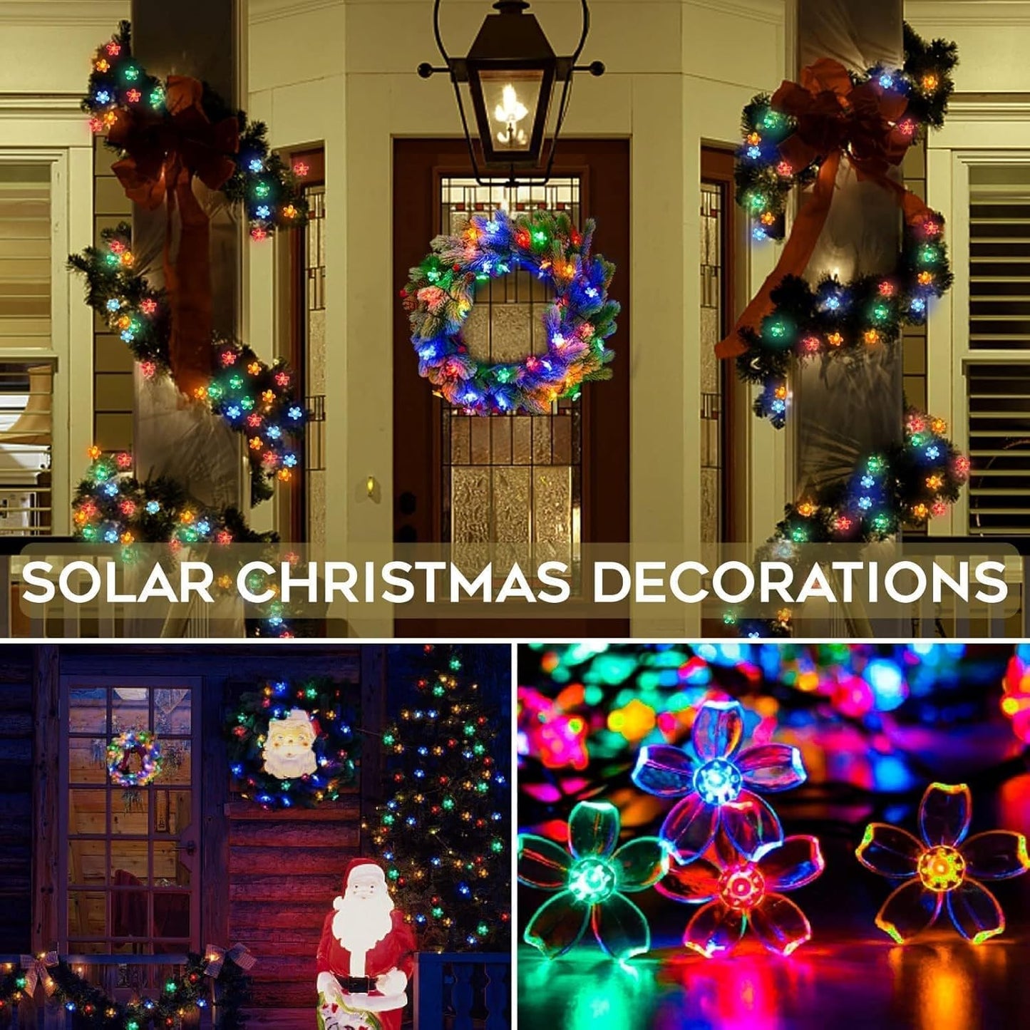 Suddus Solar String Lights - 100 LED Flower Design | 2 Pack for Outdoor Decor, Garden & Patio