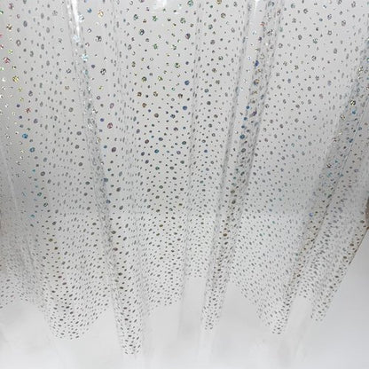 TRIMENGO PEVA Holographic Shower Curtain Liner with Glitter Gem Pattern, 70x72in Lightweight Clear Plastic Shower Curtain Liner for Shower Stall, Bathtubs