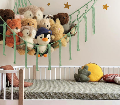 mirolam Stuffed Animal Hammock Corner Net for Toys Storage Hanging Stuff Animal Organizer Holder Matcha Green Room Bedroom Nursery Decor Organization