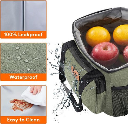 Lifewit Insulated Lunch Bag - Soft Cooler Tote for Adults | Dark Green, 12-Can Capacity (9L)