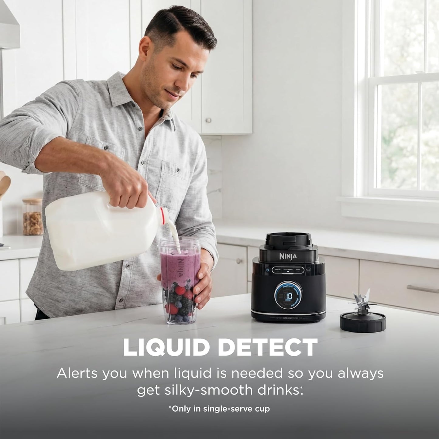 Ninja Kitchen System - All-in-One Food Processor & Blender | 8-Cup Bowl & 24 oz. To-Go Cup | 1800 Peak Watt | Black
