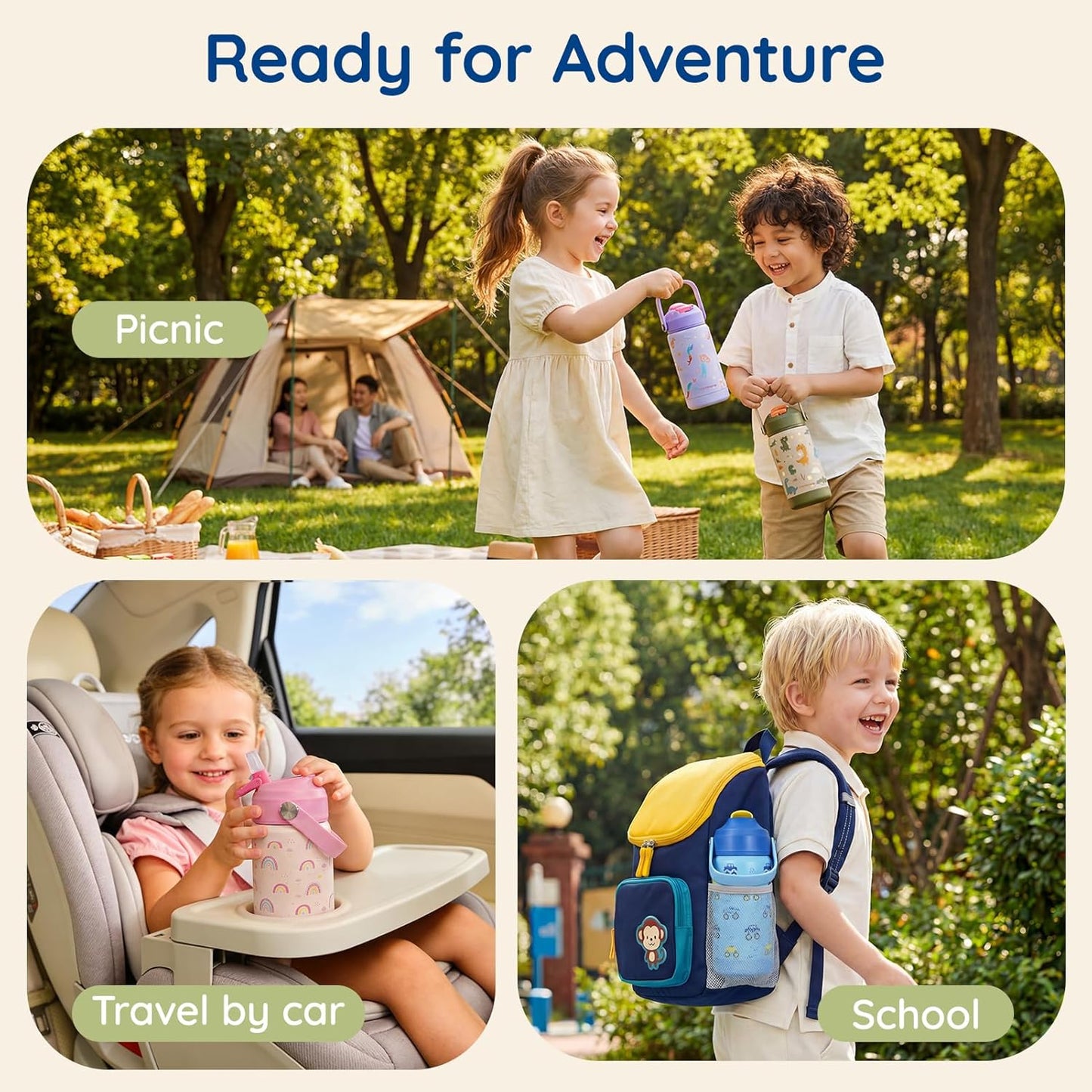 Mommore Kids Water Bottle - 12 Oz Insulated Stainless Steel, Leakproof & BPA-Free, Unicorn Design