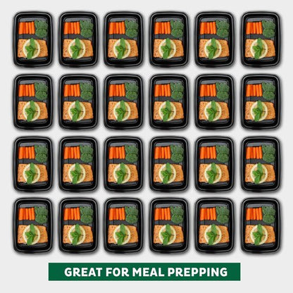 Freshware Meal Prep Containers - 15 Compartment Food Storage Boxes | BPA-Free, Stackable, 28 oz