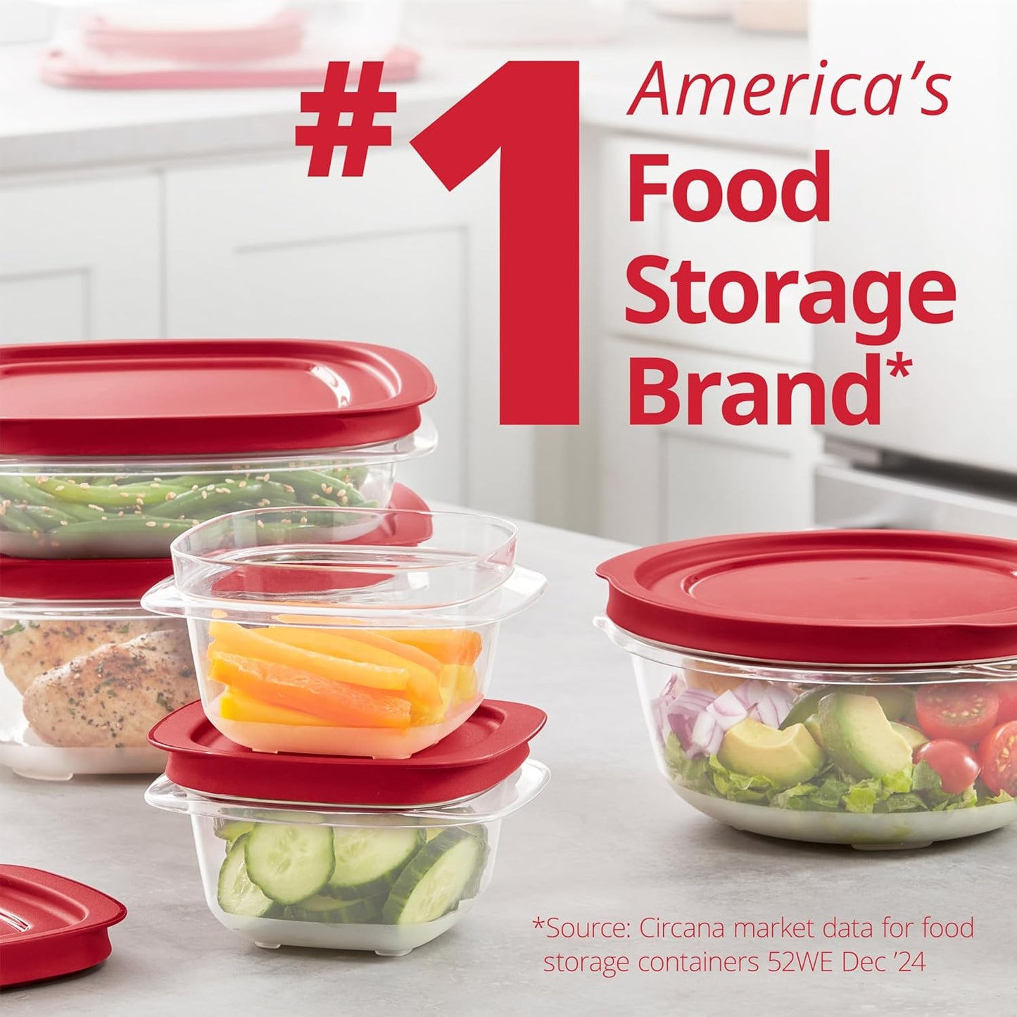 Rubbermaid EasyStore 34-Piece Food Storage Container Set - Rectangle, Square & Round with Lids
