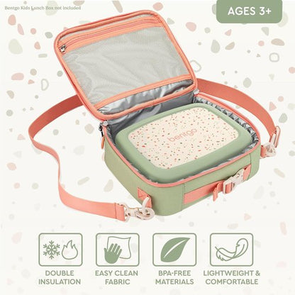 Bentgo Kids Lunch Bag - Durable Double-Insulated Lunch Bag for Kids 3+ | Water-Resistant Fabric & Zip Pockets (Geo Speckle)