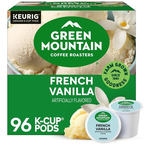Green Mountain Coffee Roasters French Vanilla Coffee - Light Roast K-Cup Pods, 96 Count